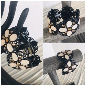 Cute Black n Peach Stretchy Bracelet